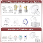 Full Breast Pump Parts with 21mm Oval Soft Rim Flanges and Wide-Mouth Base - Image 3