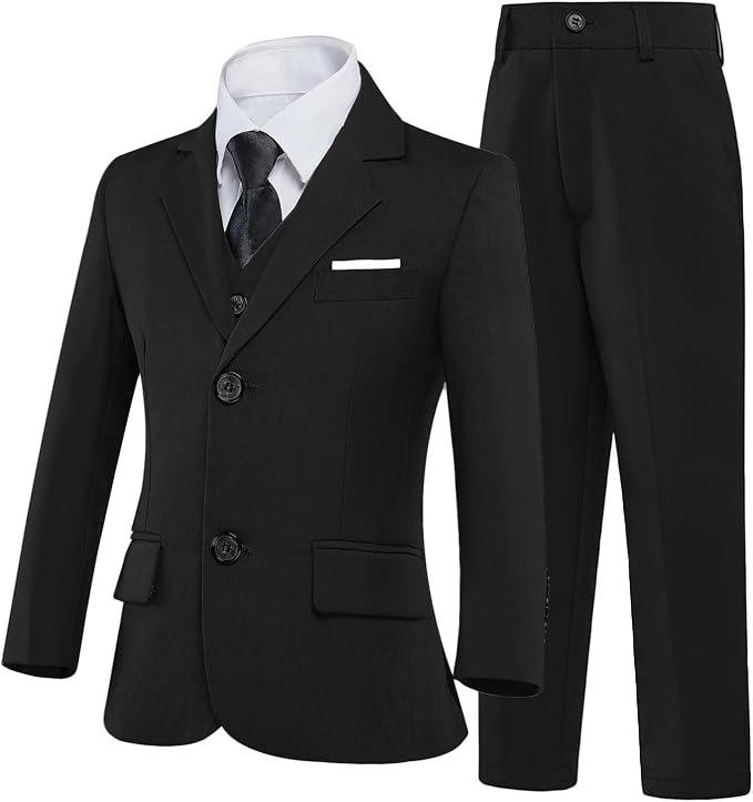 Boys’ Formal Suit 5 Piece Set, Toddler Tuxedos - Image 2