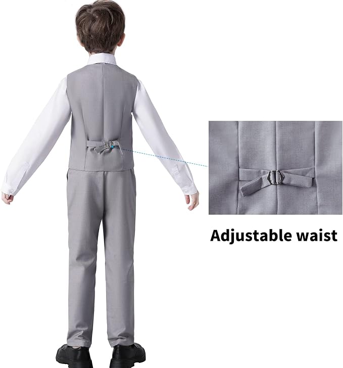 Boys' Suits Formal Slim Fit Tuxedo Boys Vest and Pants Set - Image 3