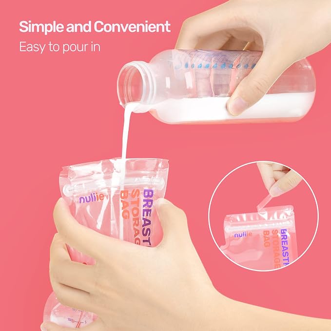 Nuliie 120 Pcs Breastmilk Storage Bags, 8 OZ Breast Milk Storing Bags, Milk - Image 4