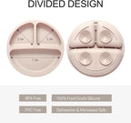 Silicone Feeding Set, 2 Pack Divided Toddler Plates - Image 2