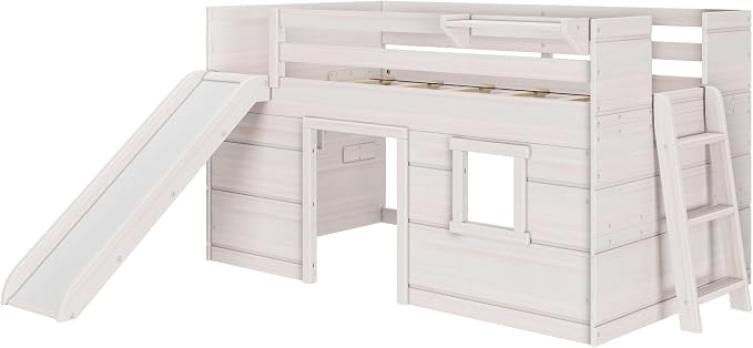 Max & Lily Loft Bed Twin Size, Solid Wood Low Loft Bed - Image 3