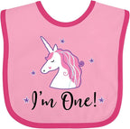 inktastic 1st Birthday Unicorn Baby Bib by Inktastic