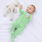 Baby Boy Footed Pajamas with Mittens, Rayon Made from Bamboo Sleepers, 2 Way - Image 2