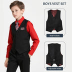 Boys Suits Formal Dress Vest and Pants Set - Image 3