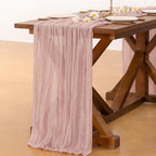 Socomi 4pcs Pink Table Runner Spring Easter Cheesecloth Table Runner 170 inch - Image 5