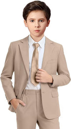 Boys Formal Suit Set 4 Pieces Kids Tuxedo Ring Bearer Outfit by Boihedy