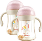 Sippy Cups for Toddlers 1-3, Spill Proof Weighted Straw Cup by KidsBrain-BoostingPlayspace