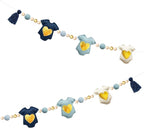 Dusty Blue Gold Baby Clothes Decoration Pre-Strung Handmade Felt Baby Clothes by pinkblume