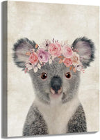 ORIDOMY Retro Koala Canvas Wall Art Country Animal Printing Funny Koala by Home