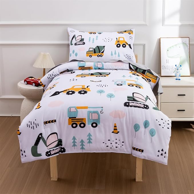 NTBED 4 Pieces Construction Toddler Bedding Set - Image 2