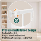 76.3-81 Inch Extra Wide Baby Gate, Pressure Mounted No Drill, Extra Wide Safety - Image 5