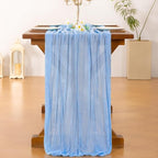 Socomi Blue Table Runner Spring Easter Cheesecloth Table Runner 170 inch Cheese - Image 4