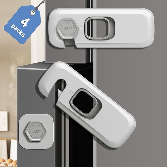 Child Proof Refrigerator Lock, 4 Sets Fridge Locks - Image 6