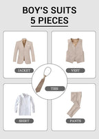 Boys' Formal Suit Set Slim Fit Kids Formal Suits Toddler Tuxedo Wedding Prom - Image 4