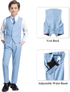 JPF Boy's Formal Suit Set Slim Fit Kids Tuxedo Suits - Image 3