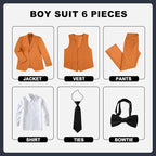 JPF Boy's Formal Suit Set Slim Fit Kids Tuxedo Suits - Image 2