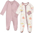 Baby Footed Pajamas with Mittens Rayon from Bamboo 2pcs Newborn Infant 2-way by Aablexema