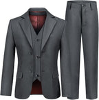 Boys' 3 Piece Suit Set with Suit Jacket, Formal Tuxedos Slim Fit Ring Bearer by Hipfun