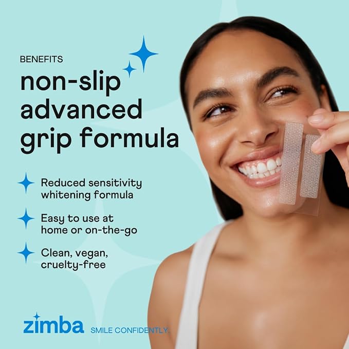 Zimba Peppermint Flavored Teeth Whitening Strips | Vegan, Enamel Safe Hydrogen - Image 4