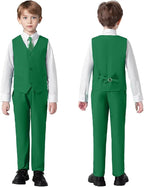 Boys Suit 4 Pcs Slim Fit Set Casual Suits Wedding Outfit Prom Jacket Vest Pant - Image 6