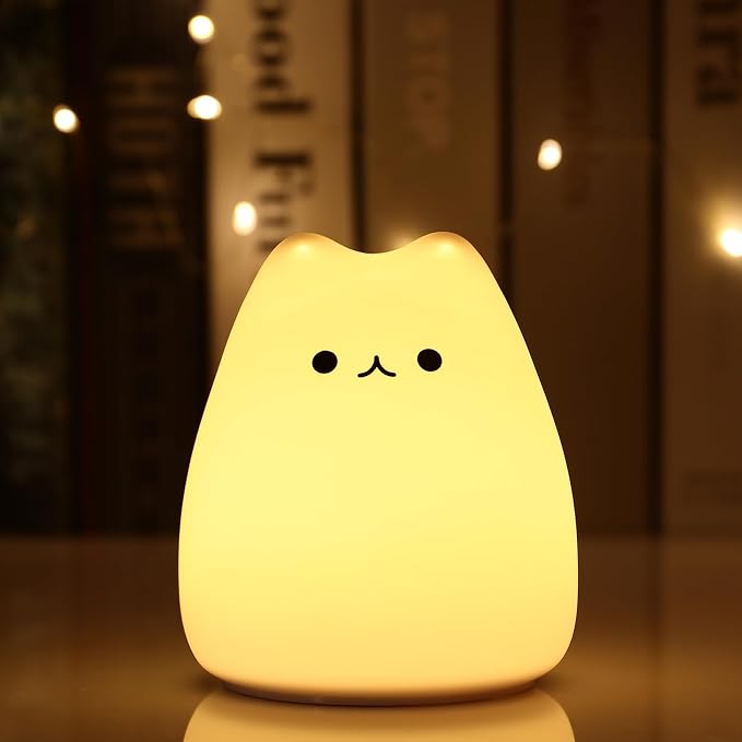 LOVERUIS Cat Lamp Night Light Girl Colorful Squishy Night Lights by CuteDesignHighQuality