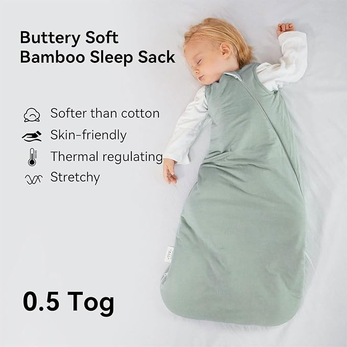 BubblePanda Rayon Made from Bamboo Sleep Sack 0-6 Months 0.5 Tog Soft Newborn - Image 2