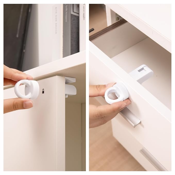 Inaya Magnetic Cabinet Locks Baby Proofing, Child Safety Magnet Locks - Image 4