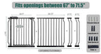 67-71.5 Inch Extra Wide Baby Gate, Pressure Mounted No Drill, Heavy-Duty Metal - Image 2