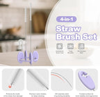 YOTIME Standing Straw Cleaner Brush Set, 4in1 Reusable Straw Brushes - Image 3