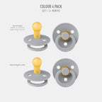 BIBS Colour Soother 4-Pack | BPA Free Dummy Pacifier | Round Nipple | Natural - Image 2