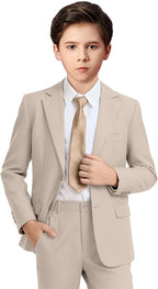 Boys Formal Suit Set 4 Pieces Kids Tuxedo Ring Bearer Outfit by Boihedy