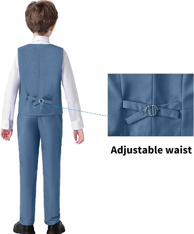 Boys' Suits Formal Slim Fit Tuxedo Boys Vest and Pants Set - Image 3