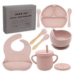 100% Silicone Baby Feeding Set, BPA Free Baby Dishes Set by Dormlony