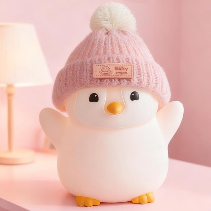 Penguin Night Light, Cute Pink Penguin Lamp - Image 8
