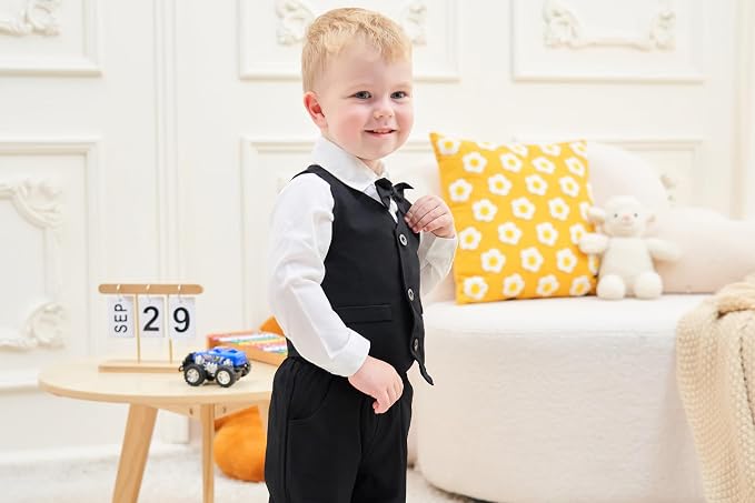 ARTMINE Toddler Boy Clothes Suit Gentleman Wedding Outfits, Formal Dress - Image 4