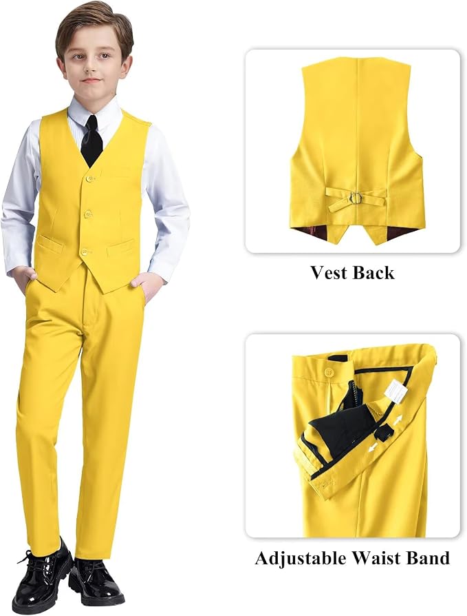 JPF Boy's Formal Suit Set Slim Fit Kids Tuxedo Suits - Image 3