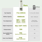 Portable Milk Warmer, 17oz Large Capacity Bottle Warmer - Image 6