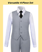Boys’ Formal Suit 5 Piece Set, Toddler Tuxedos - Image 4