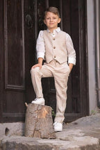 Boys' Formal Suit Set Slim Fit Kids Formal Suits Toddler Tuxedo Wedding Prom - Image 3