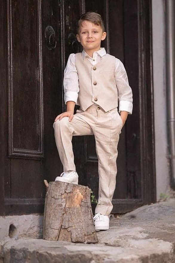 Boys' Formal Suit Set Slim Fit Kids Formal Suits Toddler Tuxedo Wedding Prom - Image 3