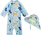 Toddler Baby Boys Swimsuit Rashguard One Piece Zipper Bathing Suit - Image 4
