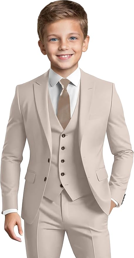 Boys' Formal Suit Set Slim Fit Kids Formal Suits Toddler Tuxedo Wedding Prom by Tiefony