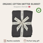 Knitted Organic Cotton Baby Blanket- Swaddle Blanket - Image 3