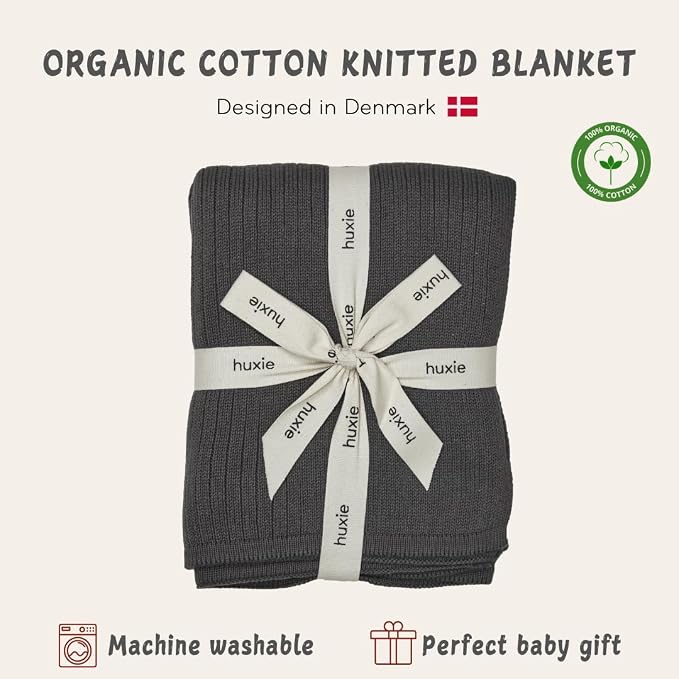 Knitted Organic Cotton Baby Blanket- Swaddle Blanket - Image 3