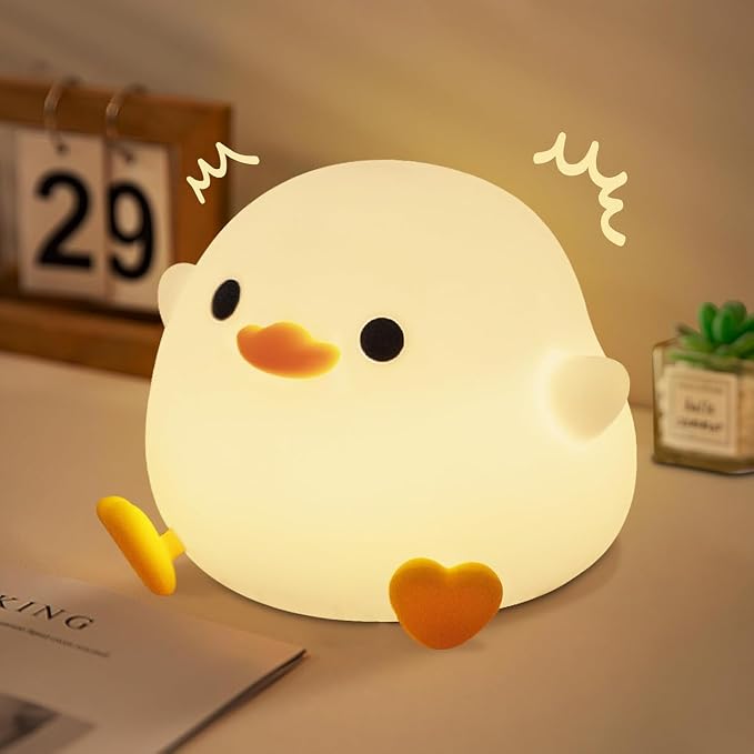 Duck Lamp, Cute Pea Duck Night Light, 2 Levels Dimmable Ducky Night Lamp by FAMIDUO-BrightenYourLife