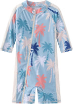 Toddler Baby Boys Swimsuit Rashguard One Piece Zipper Bathing Suit - Image 3