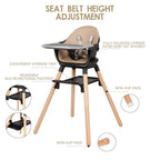 6 in 1 Baby High Chair, Convertible Wooden High Chairs/Booster Seat - Image 5