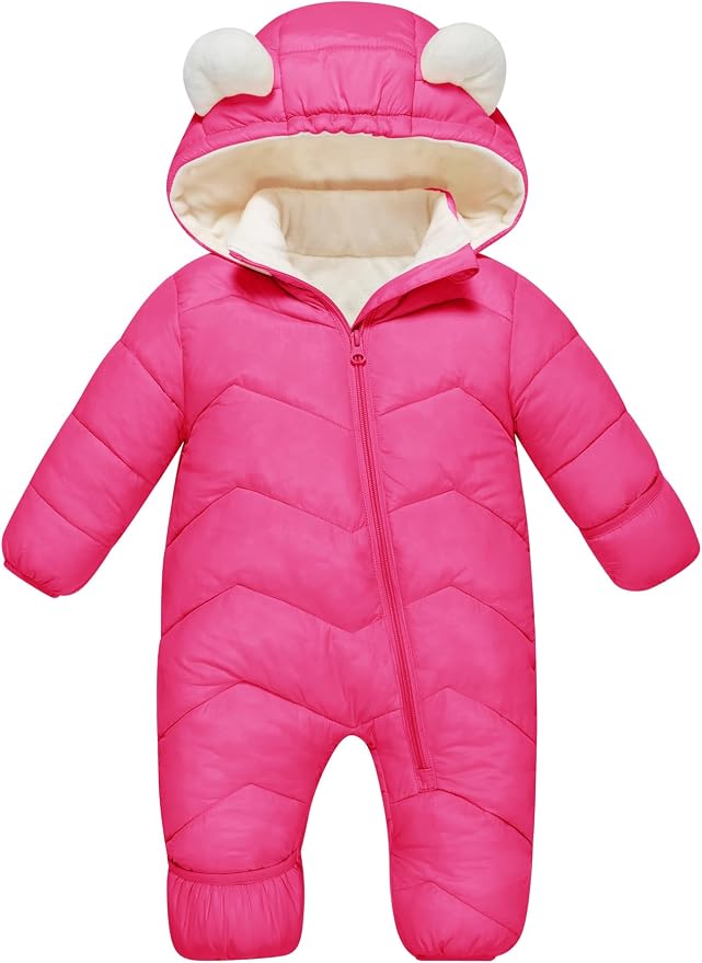 Funnycokid Baby Snowsuit Infant Winter Puffer Coat Newborn 3-24M Hooded by Funnycokid