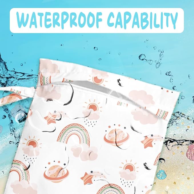 Wet Bag for Baby Swimsuit Kids Wet Dry Bag for Breast Pump Parts Diaper Bag - Image 3